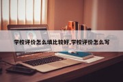 学校评价怎么填比较好,学校评价怎么写