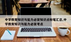中学教育知识与能力必背知识点粉笔汇总,中学教育知识与能力必背考点