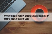 中学教育知识与能力必背知识点网盘资源,中学教育知识与能力背诵版