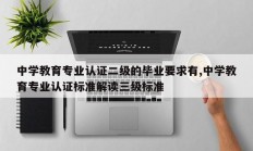 中学教育专业认证二级的毕业要求有,中学教育专业认证标准解读三级标准