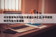 中学教育知识与能力背诵口诀汇总,中学教育知识与能力背诵版