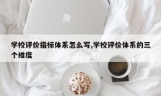 学校评价指标体系怎么写,学校评价体系的三个维度