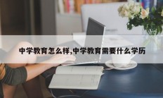 中学教育怎么样,中学教育需要什么学历